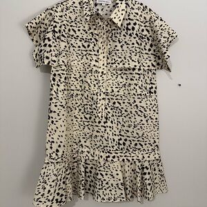 Hunter Bell Cream and Black Patterned Dress